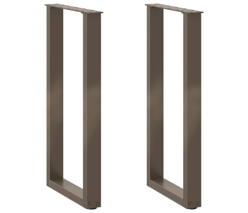 Patas mesa centro forma U 2uds acero natural 38x(72-73)cm acero