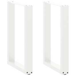 Patas para mesa comedor forma U 2uds acero blanco 50x(72-73) cm