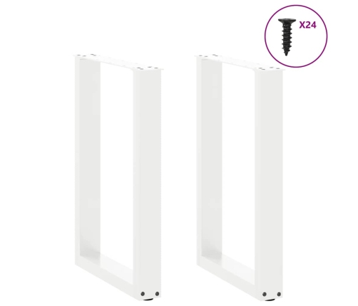 Patas para mesa comedor forma U 2uds acero blanco 50x(72-73) cm