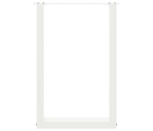 Patas para mesa comedor forma U 2uds acero blanco 50x(72-73) cm