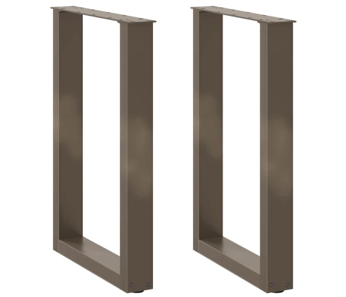 Patas para mesa comedor forma U 2uds acero natural 50x(72-73)cm