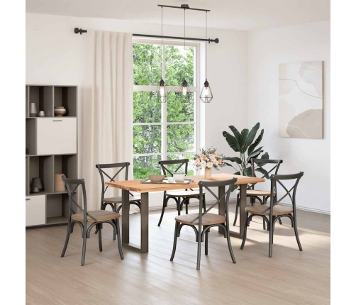 Patas para mesa comedor forma U 2uds acero natural 50x(72-73)cm