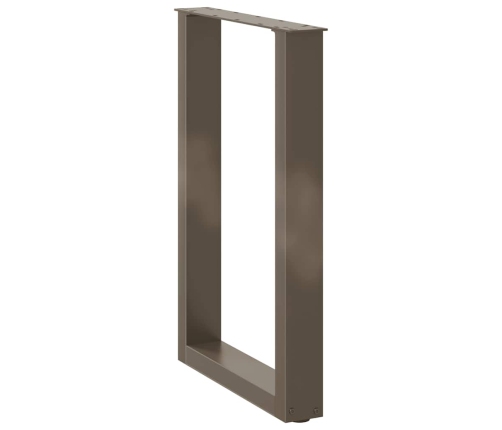 Patas para mesa comedor forma U 2uds acero natural 50x(72-73)cm