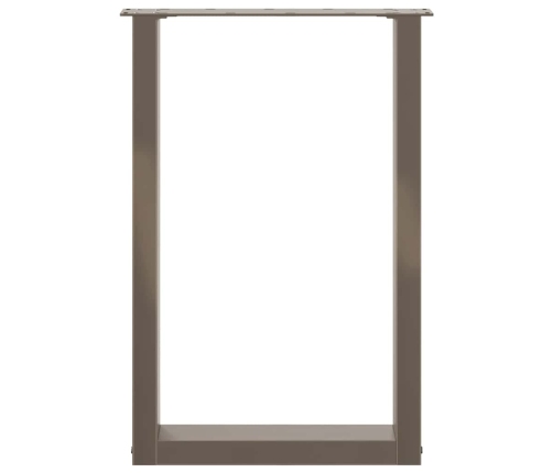 Patas para mesa comedor forma U 2uds acero natural 50x(72-73)cm
