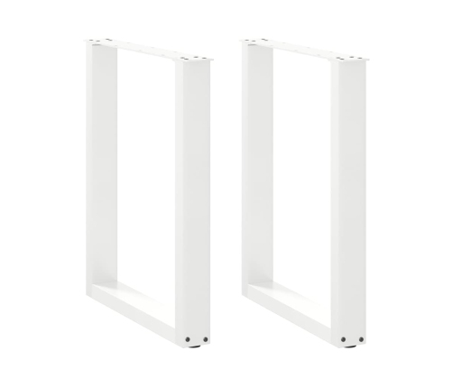 Patas para mesa de comedor en forma de U 2 uds acero blanco