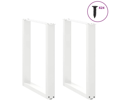 Patas para mesa de comedor en forma de U 2 uds acero blanco