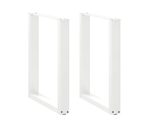 Patas de mesa de centro forma U 2uds acero blanco 70x(72-73) cm