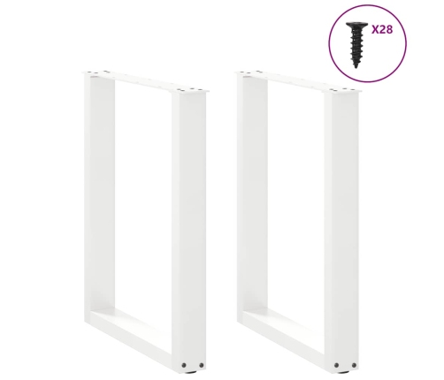 Patas de mesa de centro forma U 2uds acero blanco 70x(72-73) cm