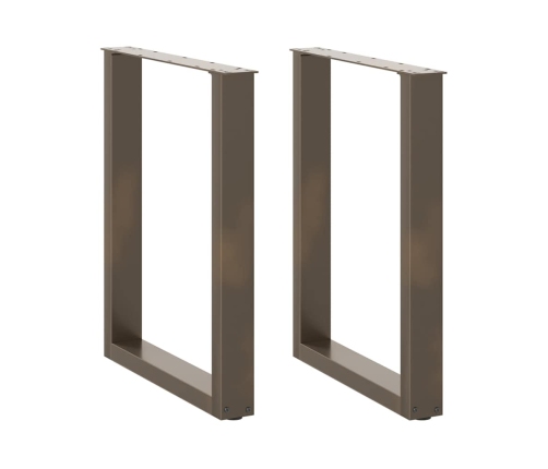 Patas mesa centro forma U 2uds acero natural 70x(72-73)cm acero