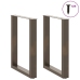 Patas mesa centro forma U 2uds acero natural 70x(72-73)cm acero