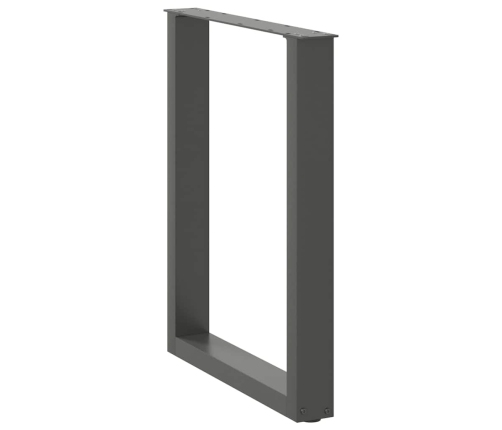 Patas mesa centro forma U 2uds acero natural 70x(72-73)cm acero