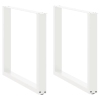 Patas de mesa de centro forma U 2uds acero blanco 80x(72-73) cm