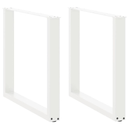 Patas de mesa de centro forma U 2uds acero blanco 80x(72-73) cm