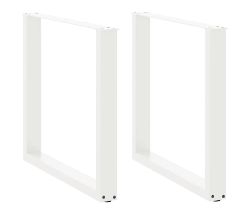 Patas de mesa de centro forma U 2uds acero blanco 80x(72-73) cm