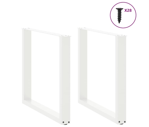 Patas de mesa de centro forma U 2uds acero blanco 80x(72-73) cm