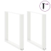 Patas de mesa de centro forma U 2uds acero blanco 80x(72-73) cm