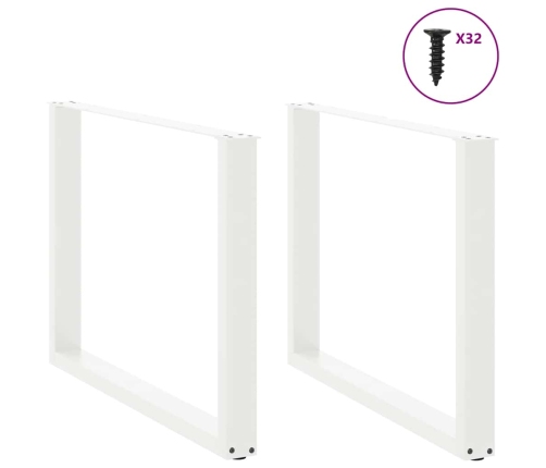 Patas para mesa comedor forma U 2uds acero blanco 100x(72-73)cm