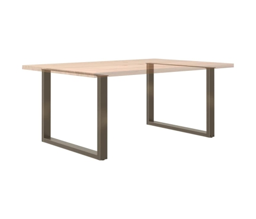 Patas mesa comedor forma U 2uds acero natural 100x(72-73) cm