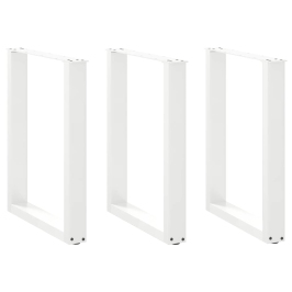 Patas para mesa centro forma U 3 uds blanco 70x(72-73) cm acero