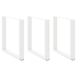 Patas para mesa centro forma U 3 uds blanco 80x(72-73) cm acero