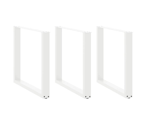 Patas para mesa centro forma U 3 uds blanco 80x(72-73) cm acero