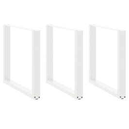 Patas para mesa centro forma U 3 uds blanco 90x(72-73) cm acero