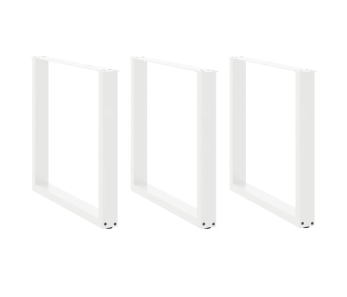 Patas para mesa centro forma U 3 uds blanco 90x(72-73) cm acero