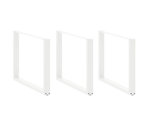 Patas para mesa comedor forma U 2uds acero blanco 100x(72-73)cm