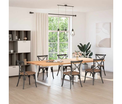 Patas para mesa comedor forma U 2uds acero blanco 100x(72-73)cm