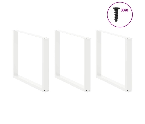 Patas para mesa comedor forma U 2uds acero blanco 100x(72-73)cm
