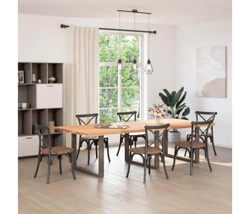 Patas mesa comedor forma U 3uds acero natural 100x(72-73) cm