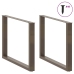 Patas mesa comedor forma U 3uds acero natural 100x(72-73) cm