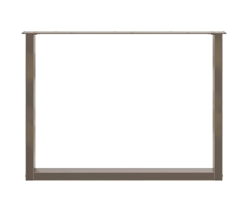 Patas mesa comedor forma U 3uds acero natural 100x(72-73) cm