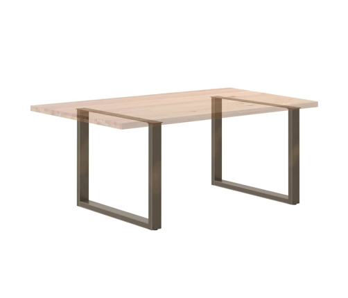 Patas mesa comedor forma U 3uds acero natural 100x(72-73) cm