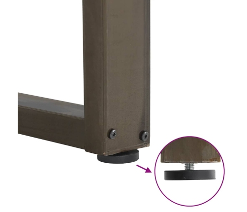 Patas mesa comedor forma U 3uds acero natural 100x(72-73) cm