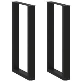 Patas de mesa de centro forma U 2uds acero negro 40x(90-91) cm