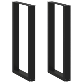 Patas de mesa de centro forma U 2uds acero negro 50x(90-91) cm