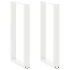 Patas de mesa de centro forma U 2uds acero blanco 50x(90-91) cm