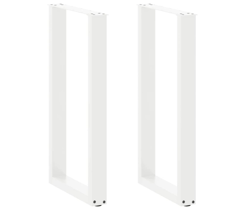 Patas de mesa de centro forma U 2uds acero blanco 50x(90-91) cm