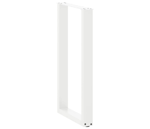 Patas de mesa de centro forma U 2uds acero blanco 50x(90-91) cm