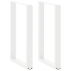 Patas de mesa de centro forma U 2uds acero blanco 60x(90-91) cm