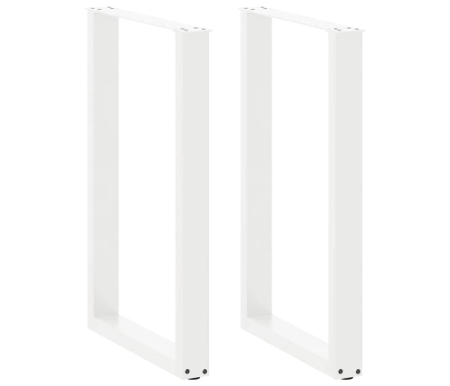 Patas de mesa de centro forma U 2uds acero blanco 60x(90-91) cm