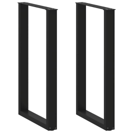 Patas de mesa de centro forma U 2uds acero negro 60x(100-101)cm