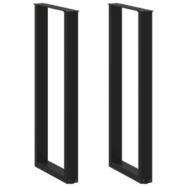 Patas de mesa de centro forma U 2uds acero negro 40x(110-111)cm