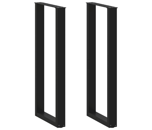 Patas de mesa de centro forma U 2uds acero negro 40x(110-111)cm