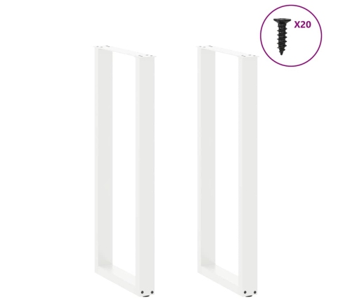 Patas de mesa centro forma U 2uds acero blanco 40x(110-111) cm