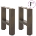 Patas para mesa de centro de acero natural 2 uds 30x(30-31) cm