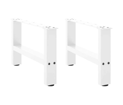 Patas de mesa de centro blanco 2uds acero 50x(30-31) cm