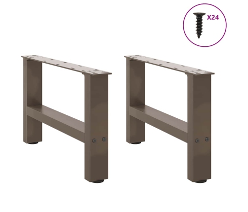 Patas para mesa de centro de acero natural 2 uds 50x(30-31) cm