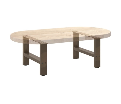 Patas para mesa de centro de acero natural 2 uds 50x(30-31) cm